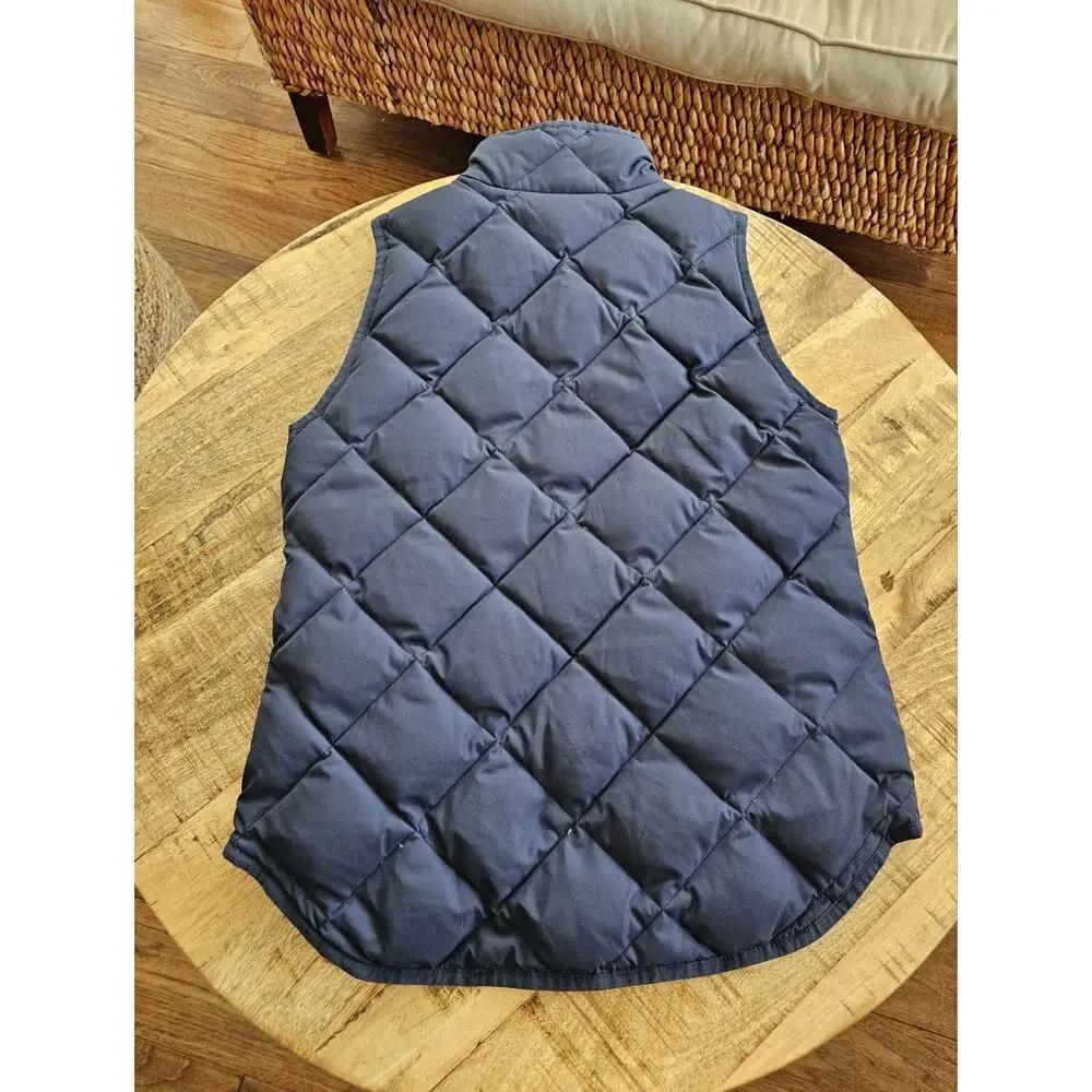 J. Crew Quilted Down Vest Women's Size XS Navy Blue Nautical Coastal Preppy - Picture 6 of 7